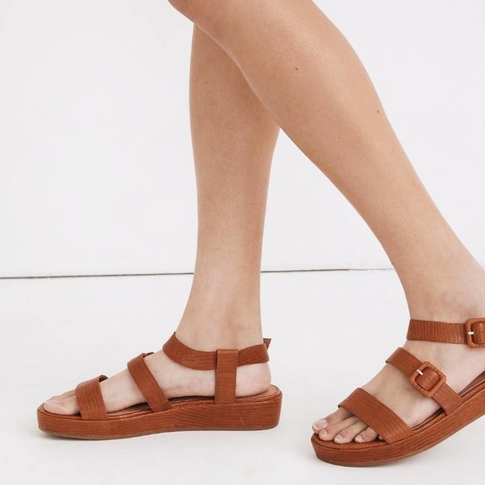 NWOB Madewell The Robin Platform Sandal in Lizard MC713 size 11